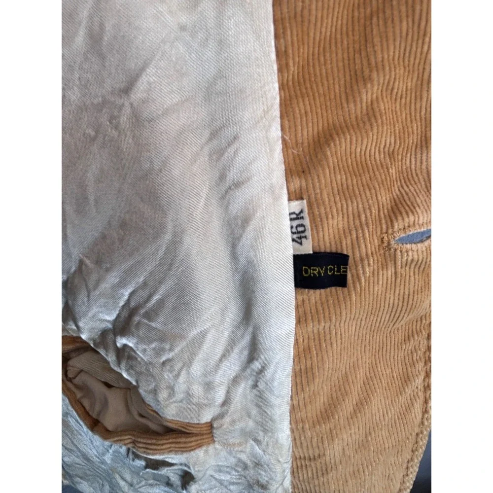 Vintage Blazer Sport Coat‎ 46R* Jacket Tan Corduroy Elbow Patches Distressed